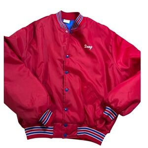 Vintage Bandits Varsity Jacket XL USA Made Howe‎ Memphis Red Satin Doug